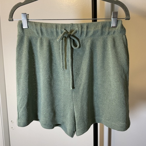 H&M Pants - H&M Mint Green High Waisted Athletic Shorts Elastic Tie Waist Pastel Sport Small